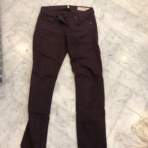 Rag and bone maroon jeans size 24